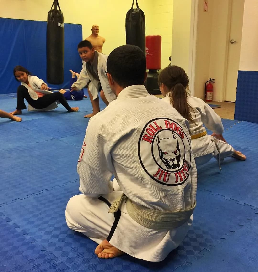 Martial arts students training